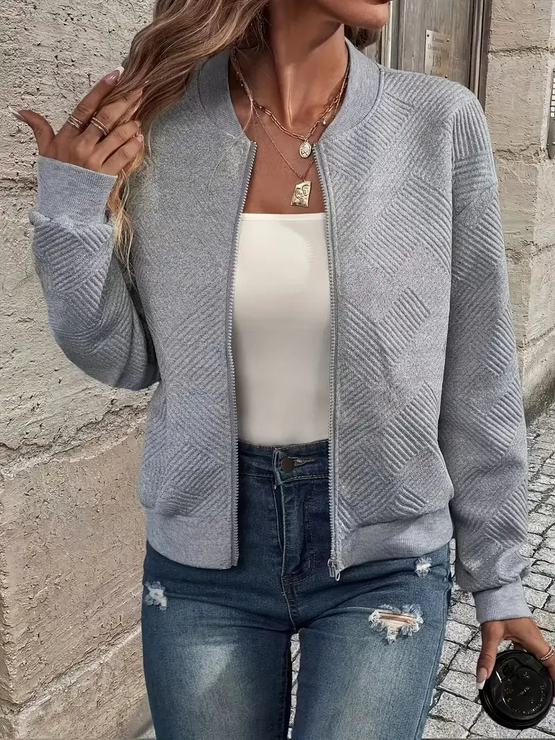 Damen Zip-Up Jacke | Strukturiert