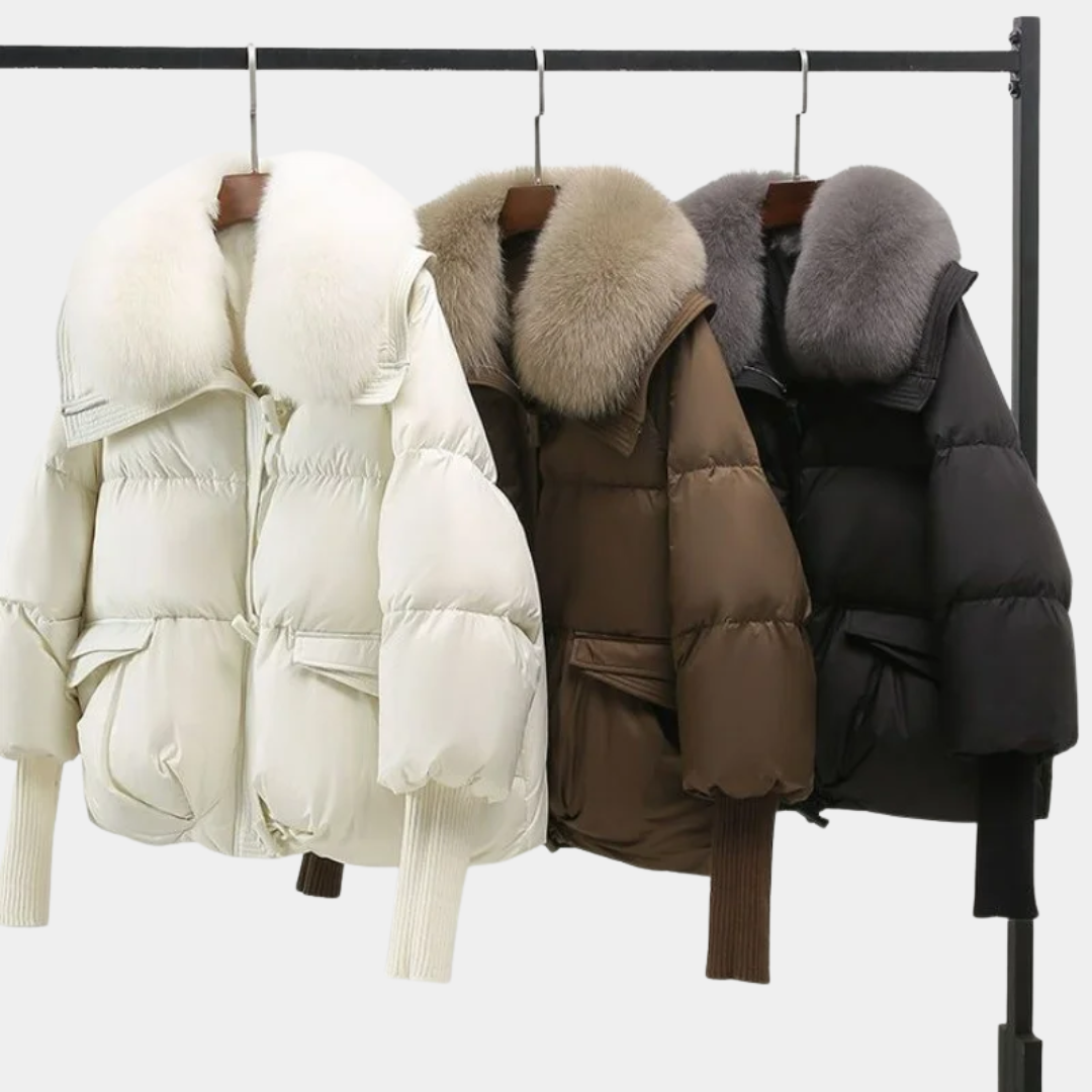 Damen Kurzparka mit Wattierung | Mit Kragen