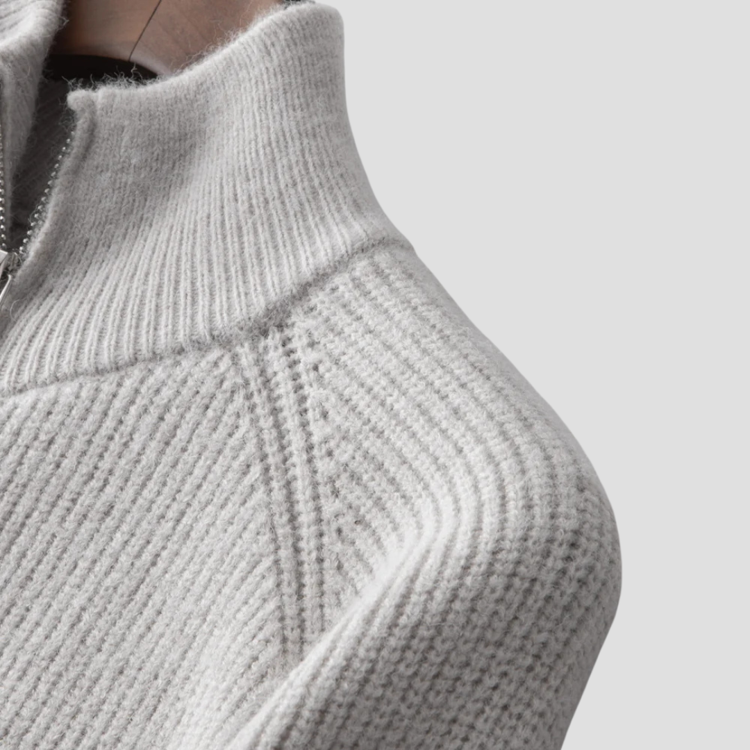 Herren Strickjacke mit Reißverschluss | Stehkragen