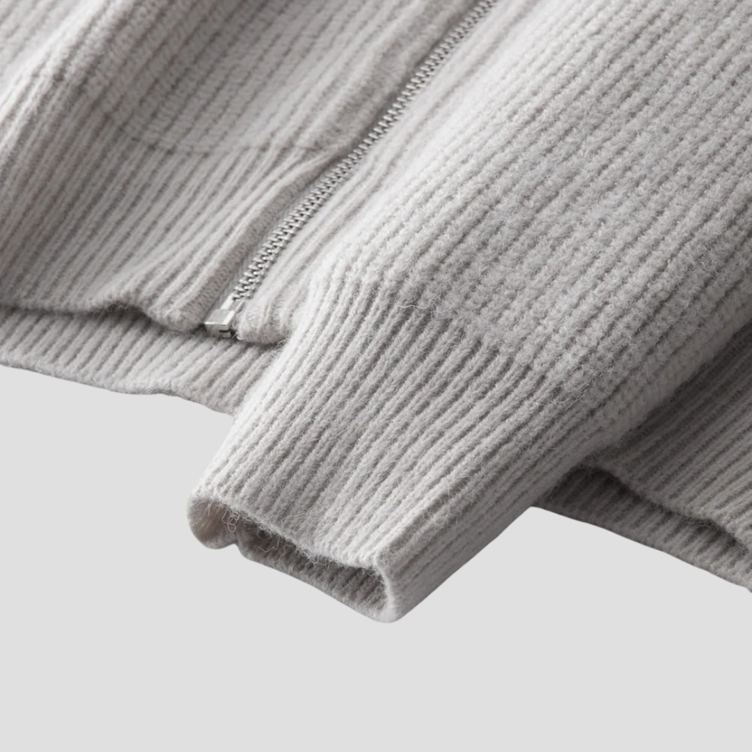 Herren Strickjacke mit Reißverschluss | Stehkragen