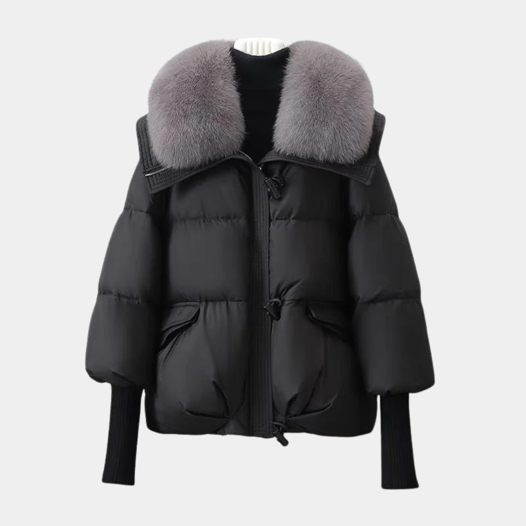 Damen Kurzparka mit Wattierung | Mit Kragen