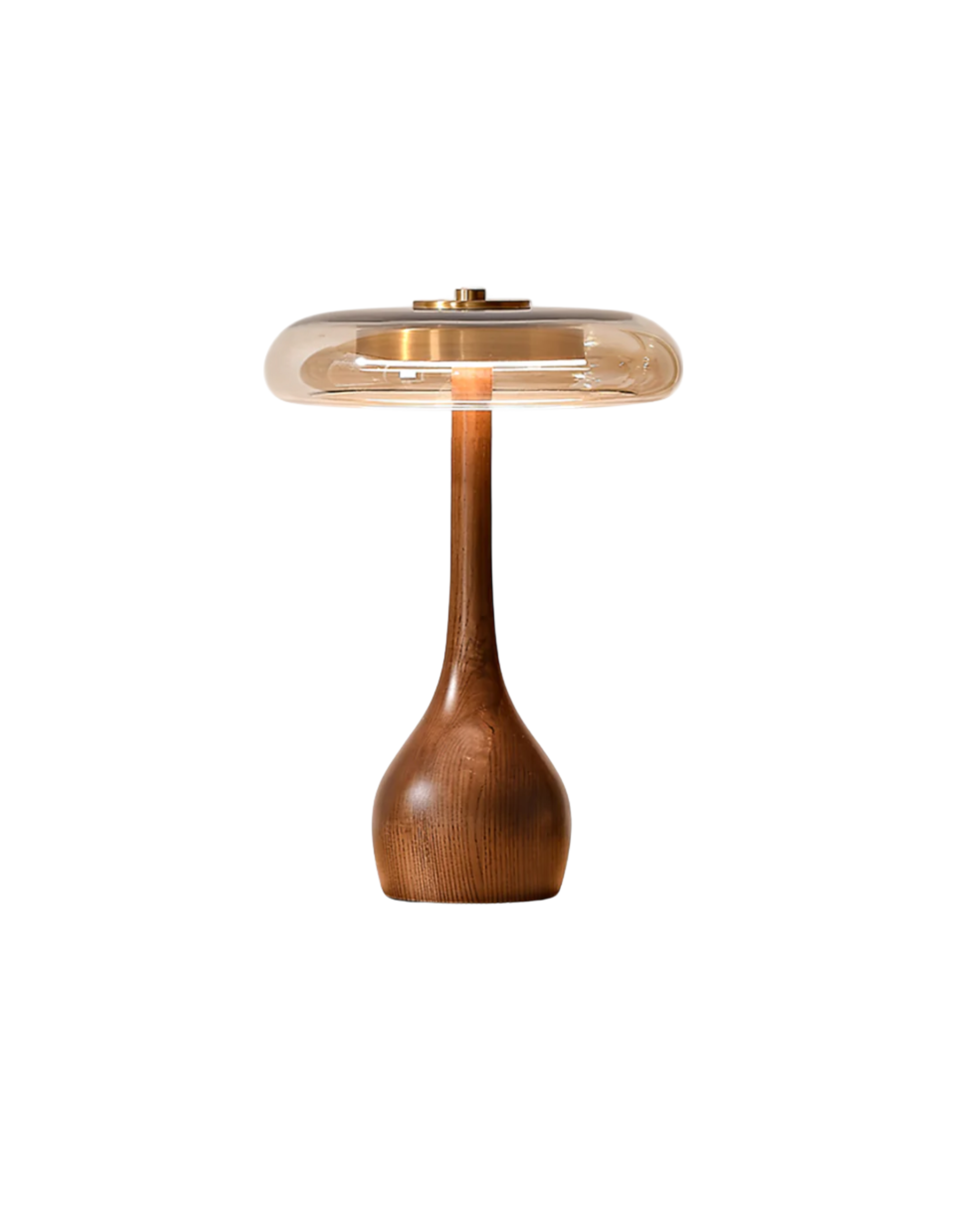 Moderne Retro Tischlampe mit Holzoptikdetails
