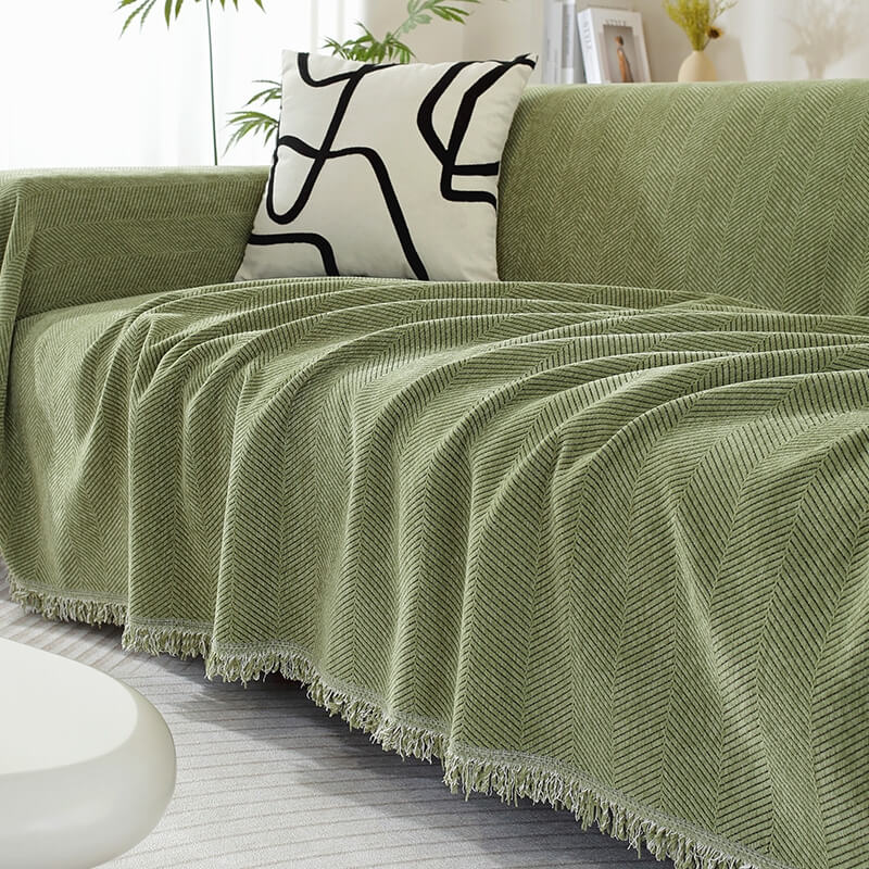 Sofaüberwurf mit Quasten | Gemütliches Design