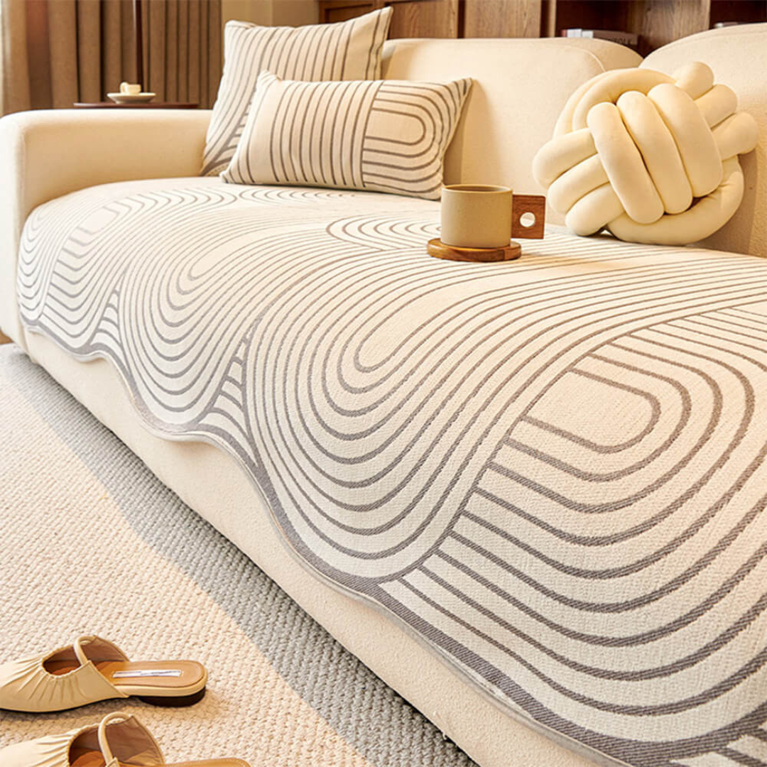 Moderner Sofaschoner mit künstlerischem Design – Rutschfest, Waschbar & Ideal für Familien