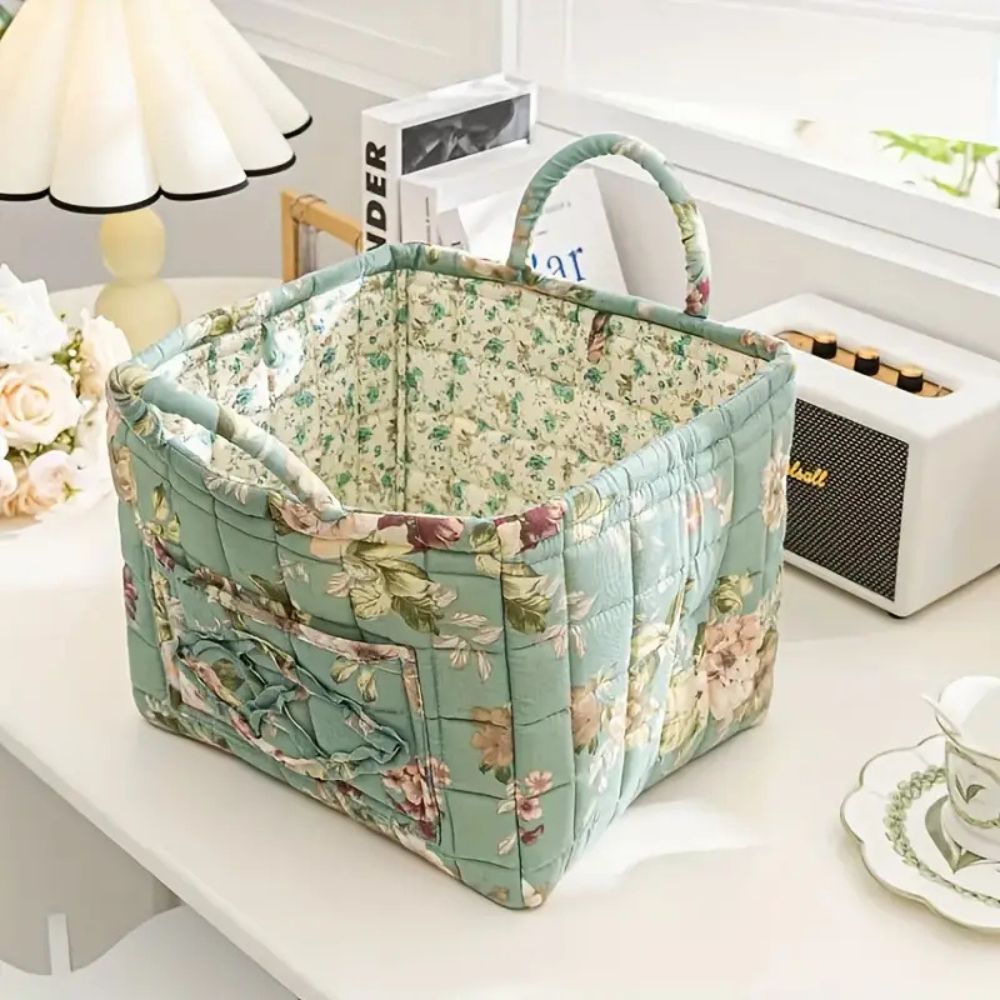 Floraler Canvas Aufbewahrungskorb