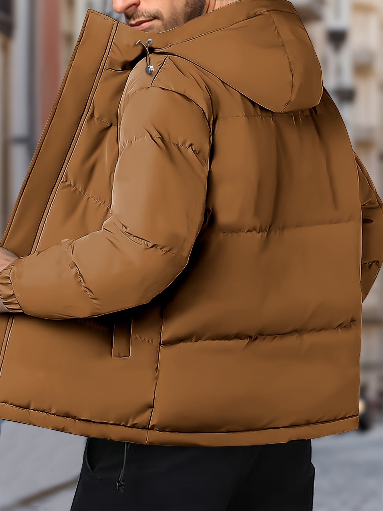 Herren Kapuzen-Reißverschluss-Winterjacke