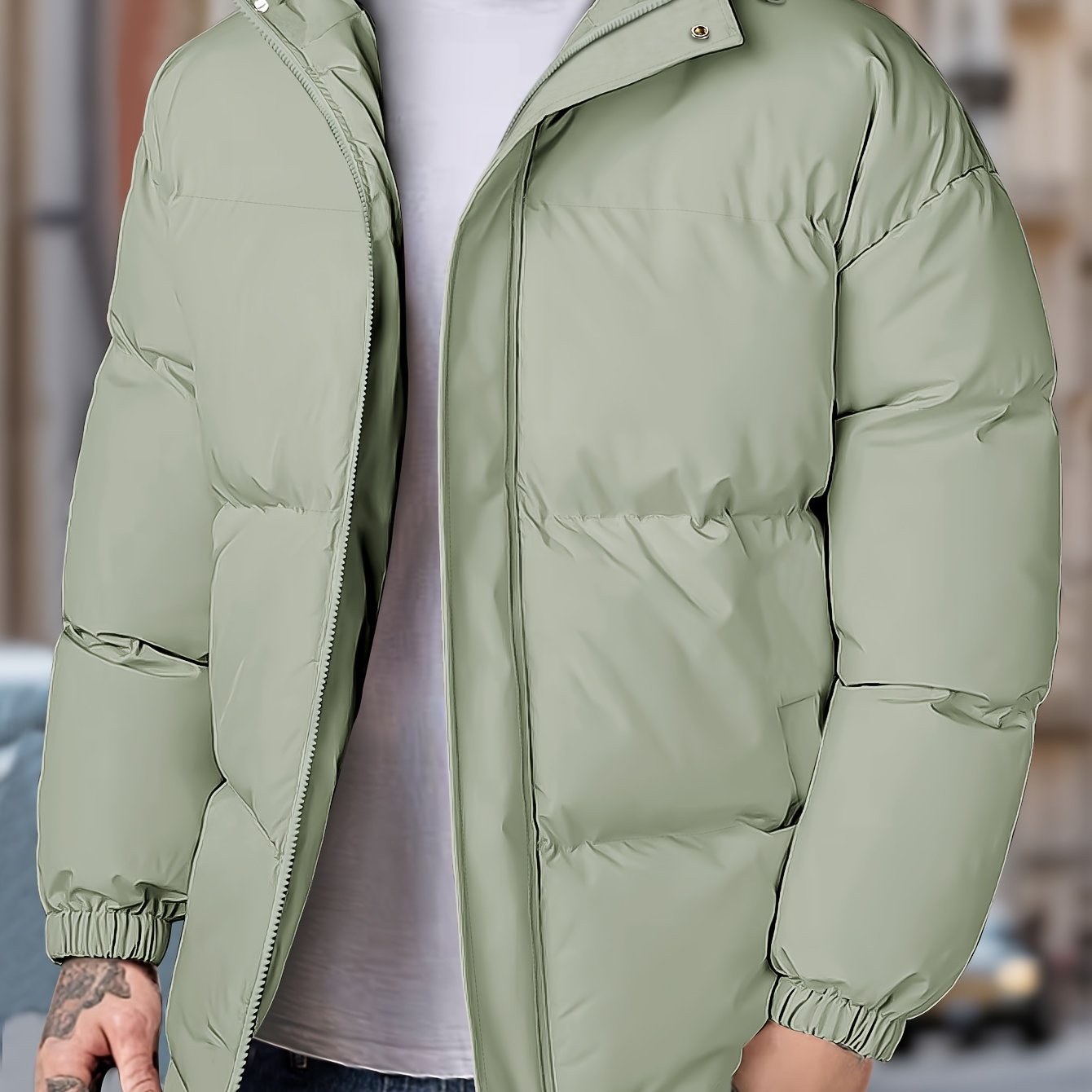 Herren Kapuzen-Reißverschluss-Winterjacke