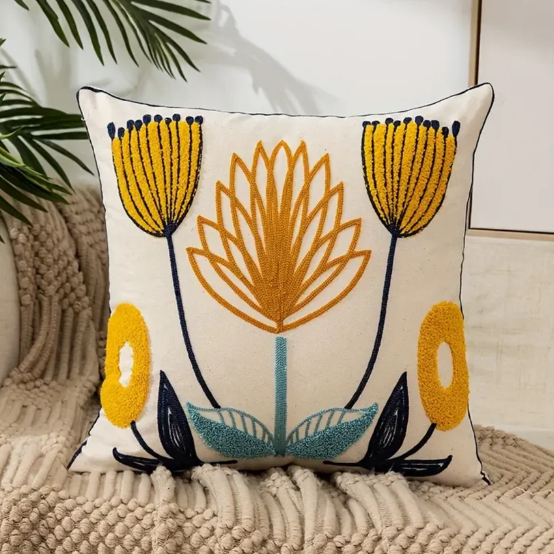 Dekokissen mit Blumenmuster | Weich, waschbar & dekorativ für Sofa & Sessel