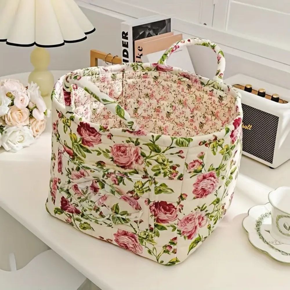 Floraler Canvas Aufbewahrungskorb