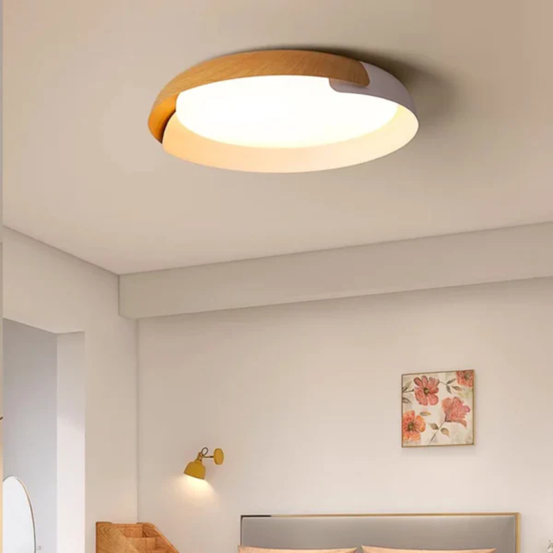 Esszimmerlampe im Holzoptik