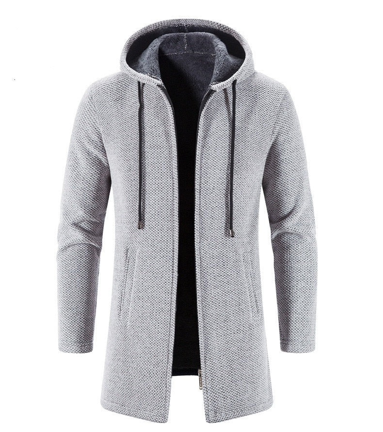 Herren Strick-Cardigan mit Kapuze | Zip-up