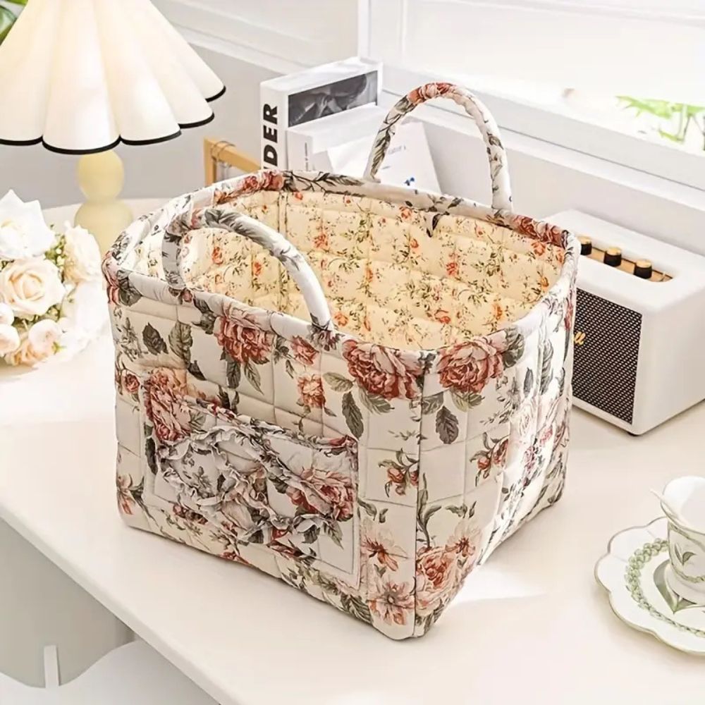 Floraler Canvas Aufbewahrungskorb