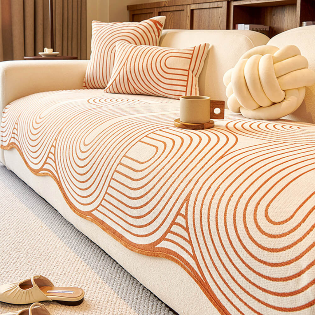 Moderner Sofaschoner mit künstlerischem Design – Rutschfest, Waschbar & Ideal für Familien