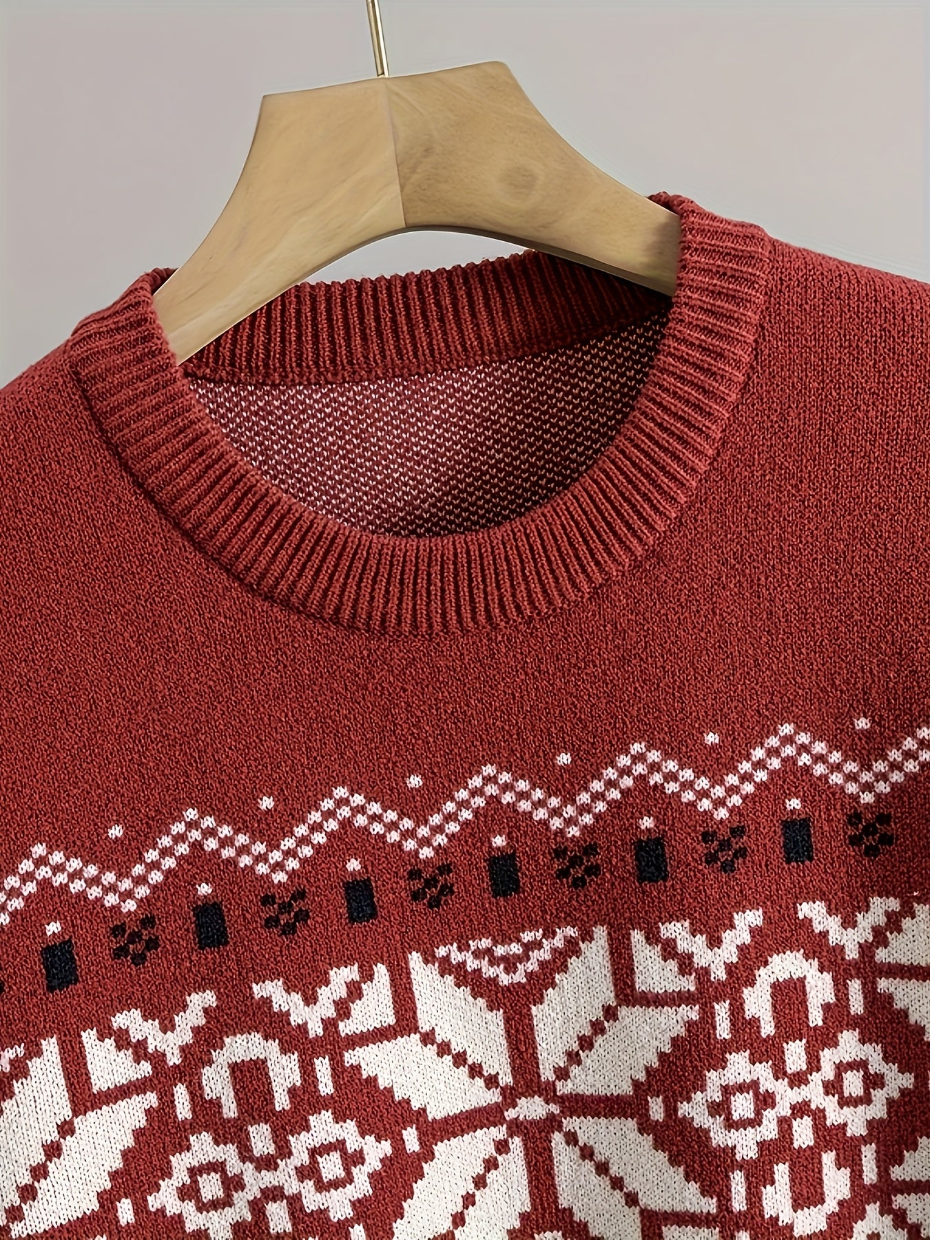 Herren Rundhals Norweger-Pullover