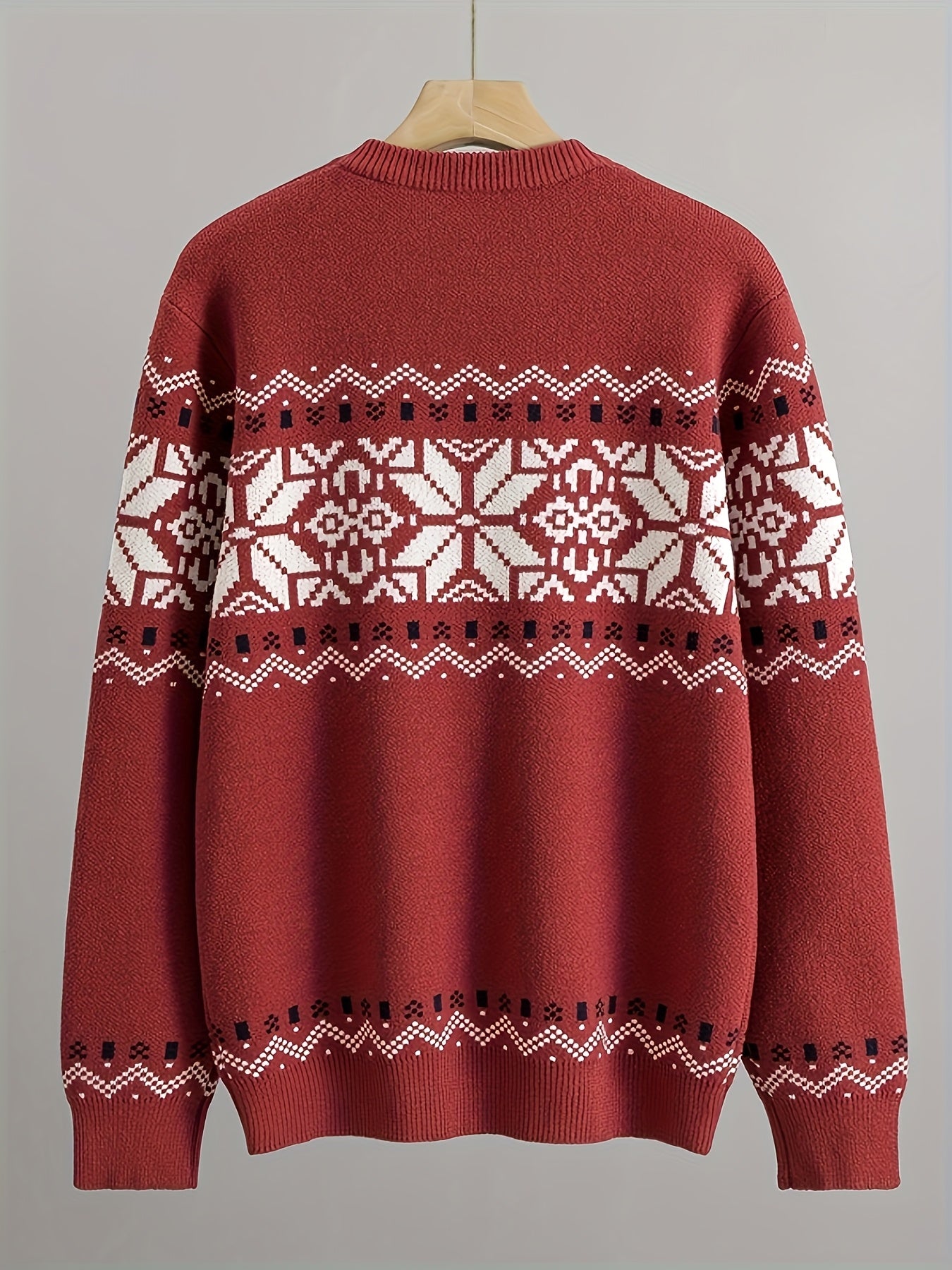 Herren Rundhals Norweger-Pullover