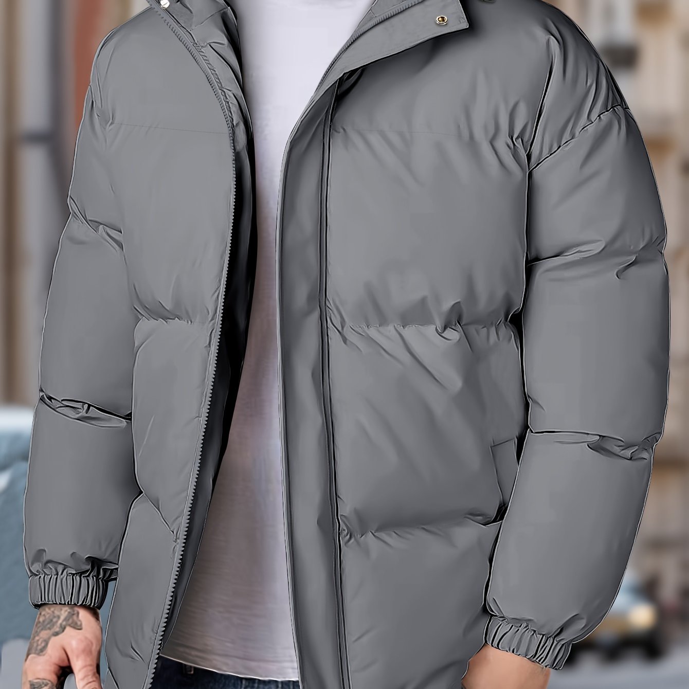 Herren Kapuzen-Reißverschluss-Winterjacke