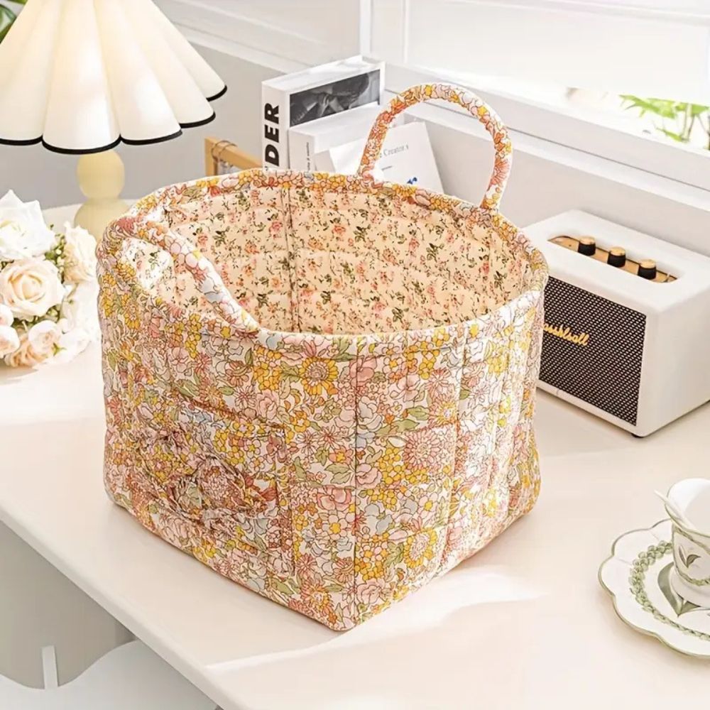 Floraler Canvas Aufbewahrungskorb