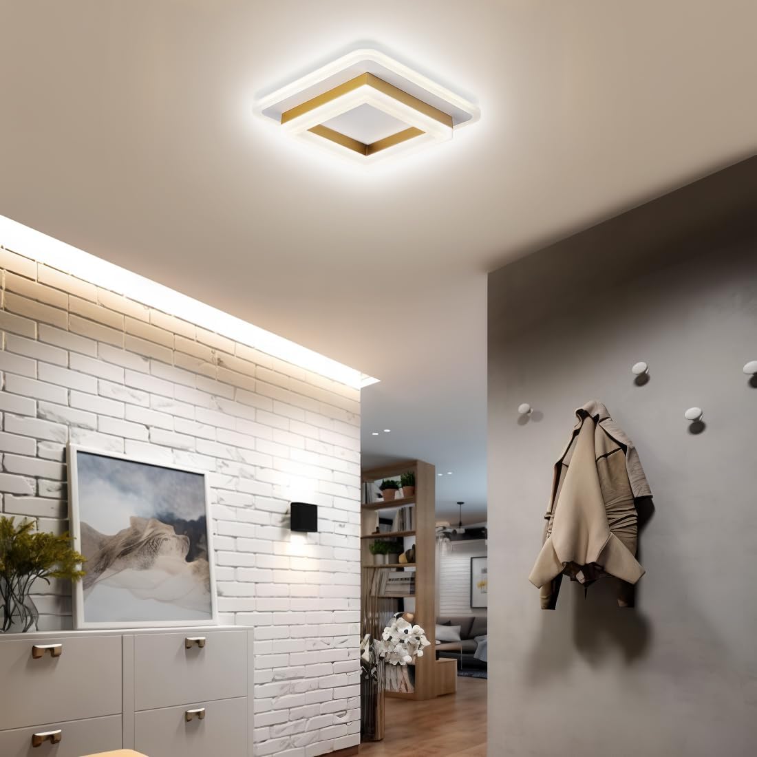 LED-Deckenleuchte für Flur | Quadrat