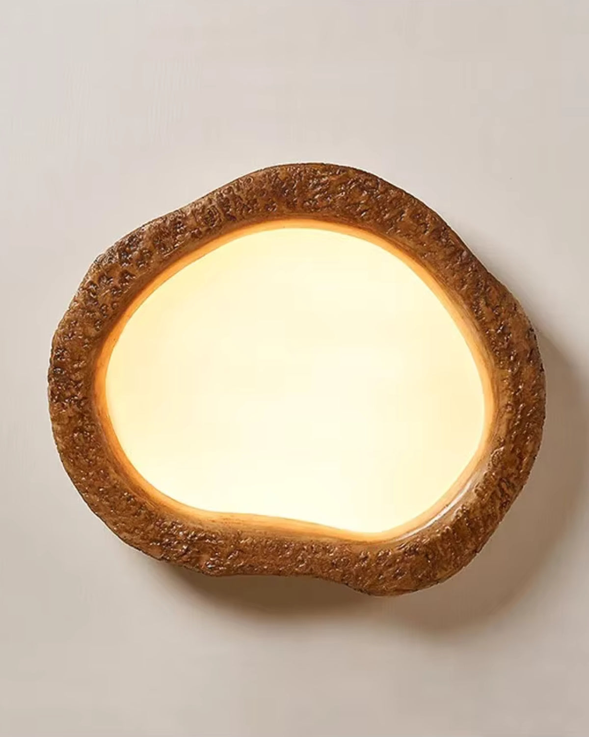 Deckenlampe | Runde Holzoptik Leuchte für Wohnzimmer