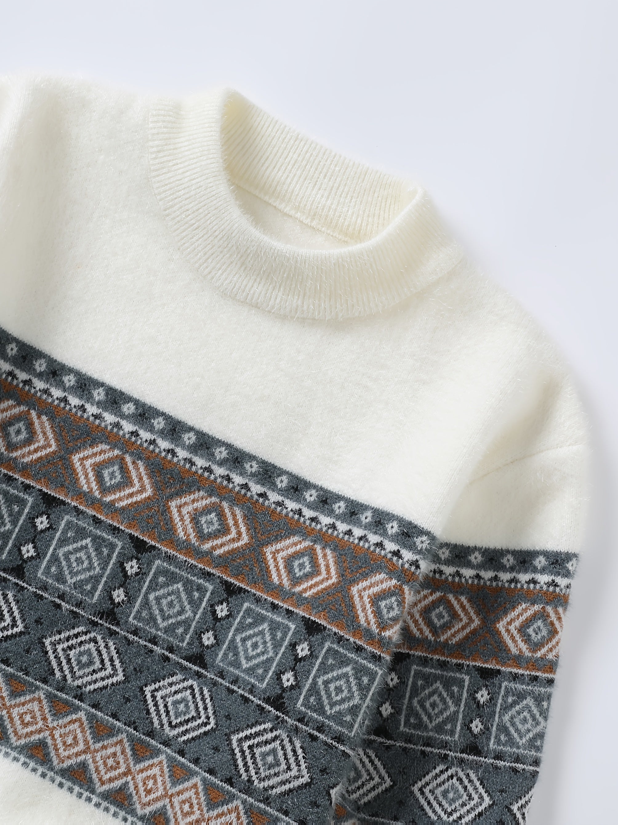 Herren Norweger-Pullover mit halbhohem Kragen