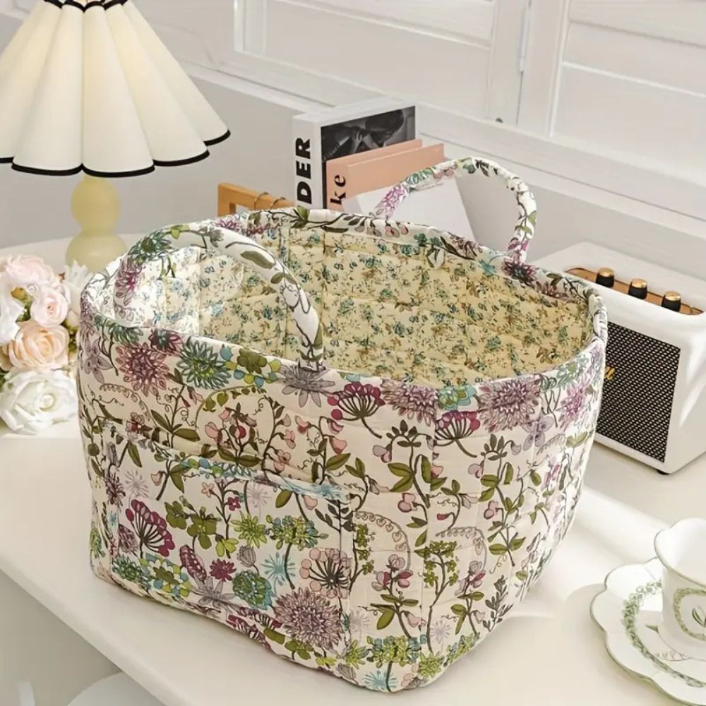 Floraler Canvas Aufbewahrungskorb
