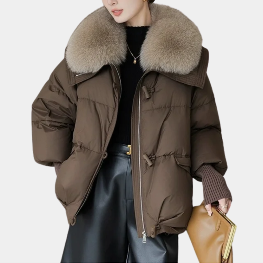 Damen Kurzparka mit Wattierung | Mit Kragen