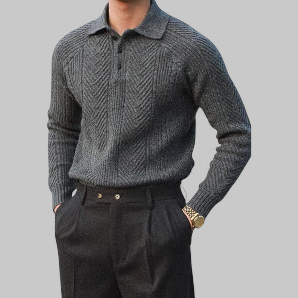 Herren Polo Strickpullover | Winter