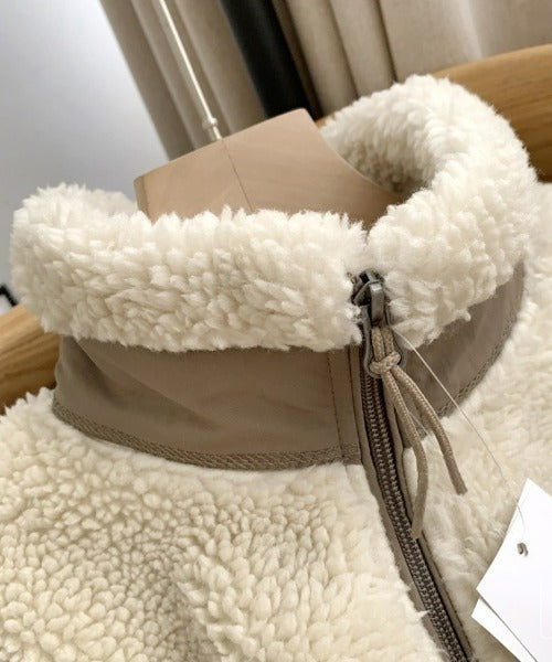 Damen Teddy-Jacke | Hoher Kragen