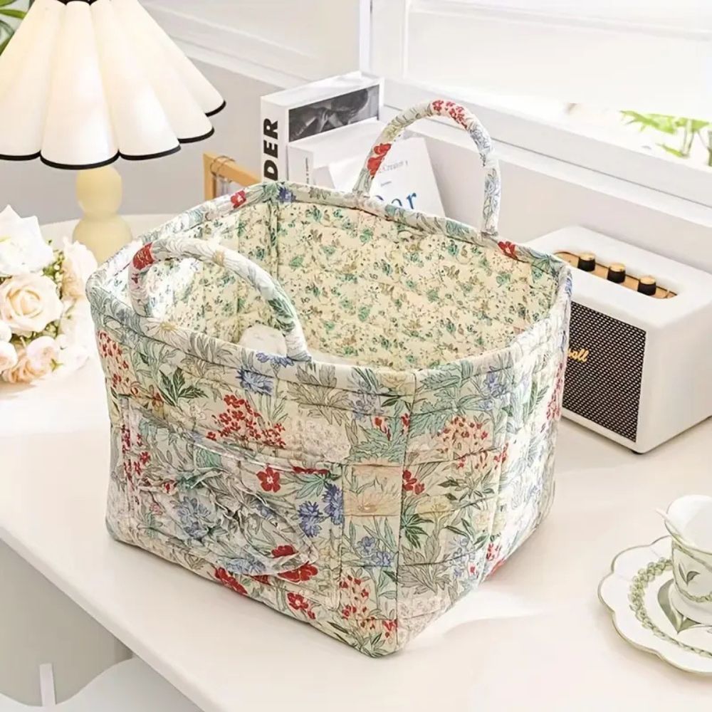 Floraler Canvas Aufbewahrungskorb