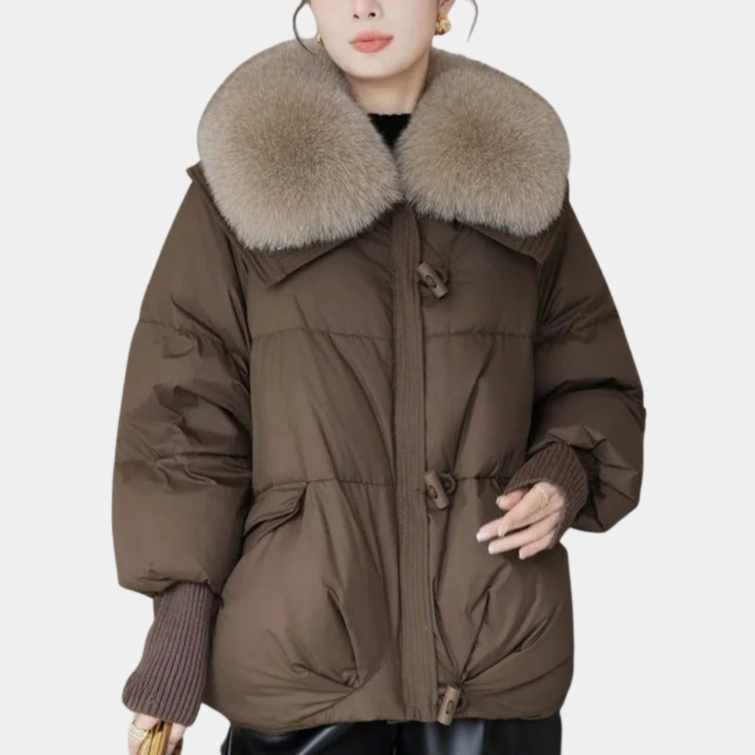 Damen Kurzparka mit Wattierung | Mit Kragen