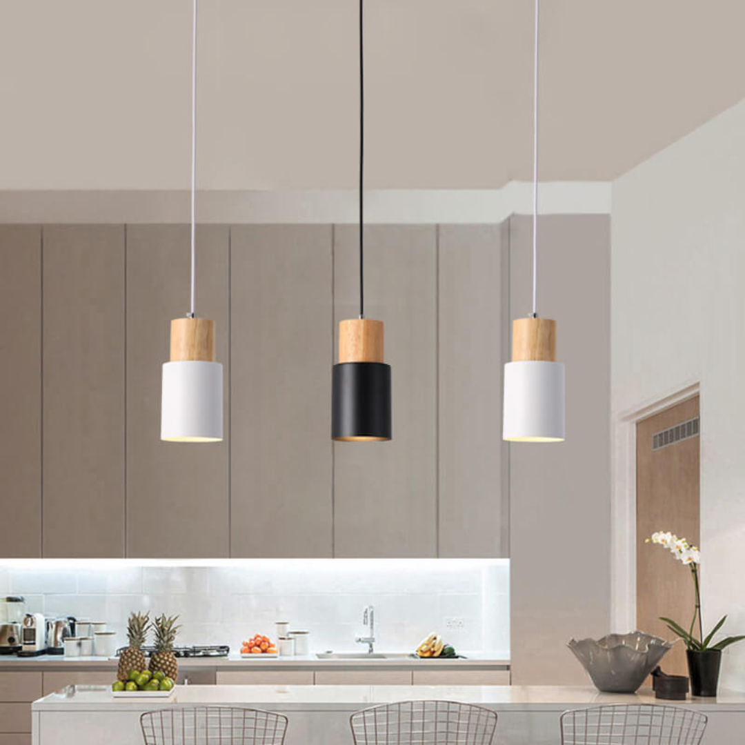 Runde LED Pendelleuchte im Skandinavischen Zylinderdesign