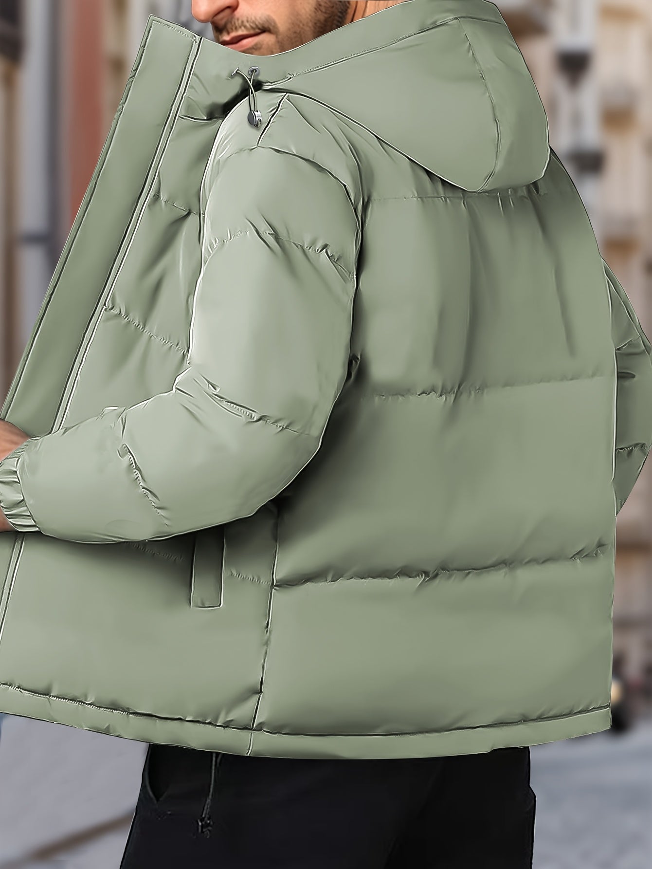 Herren Kapuzen-Reißverschluss-Winterjacke