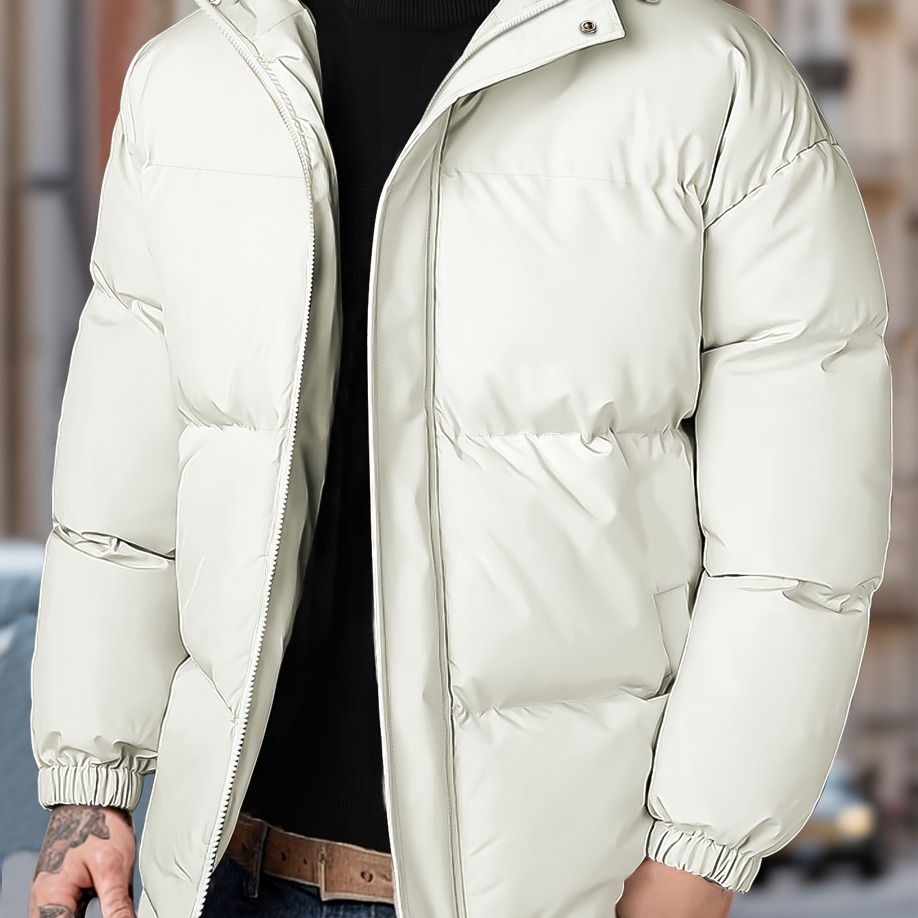 Herren Kapuzen-Reißverschluss-Winterjacke