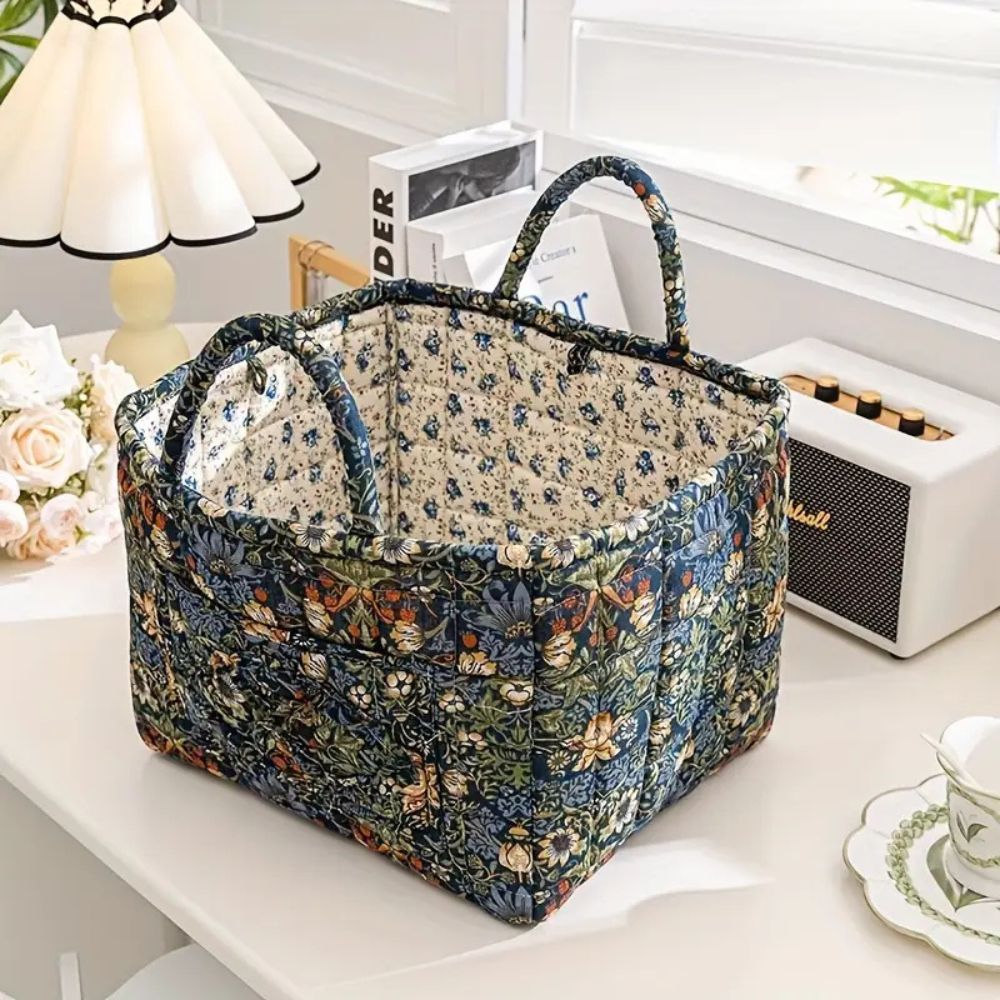 Floraler Canvas Aufbewahrungskorb
