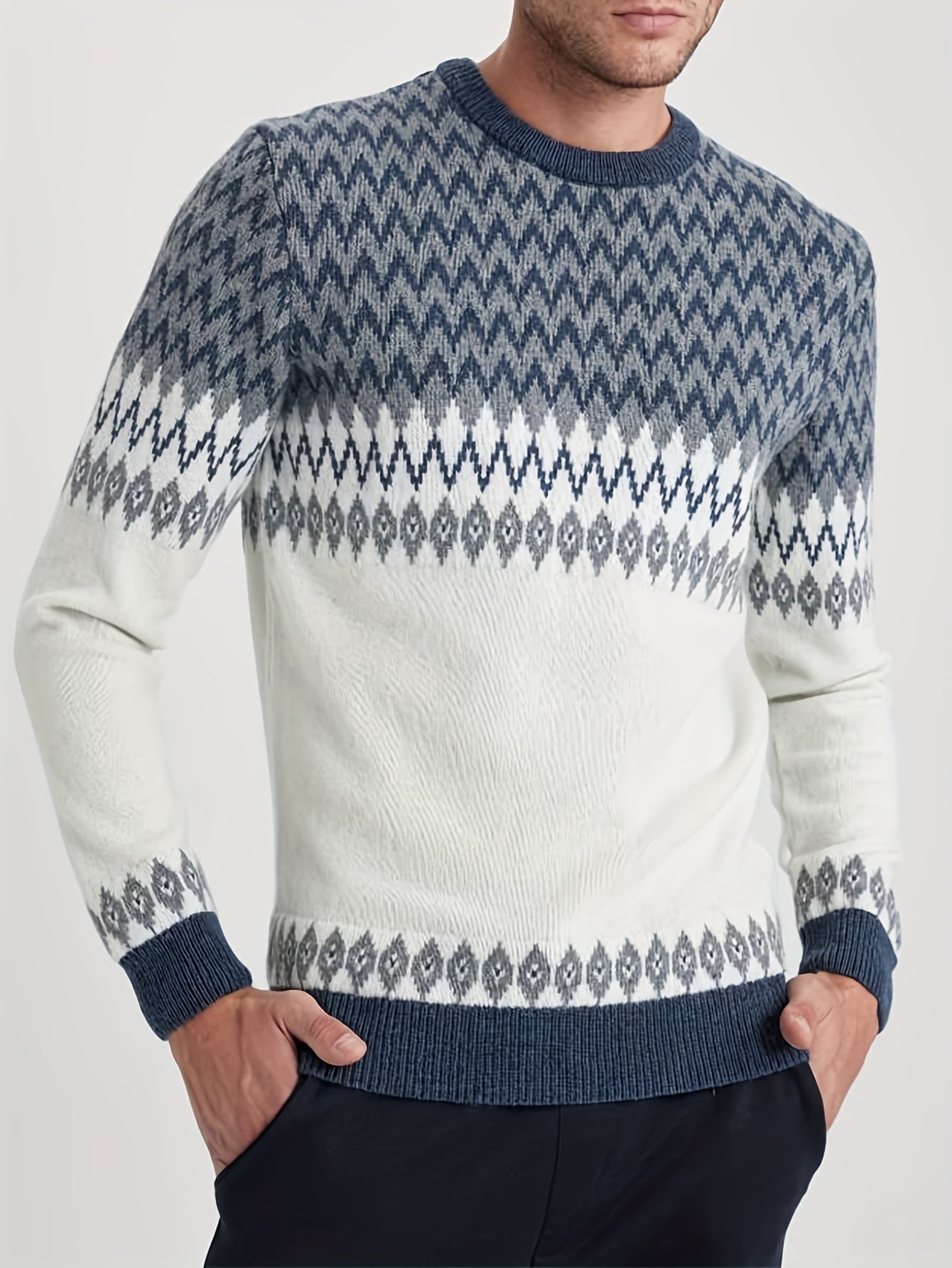 Herren Norweger-Pullover mit schmaler Passform