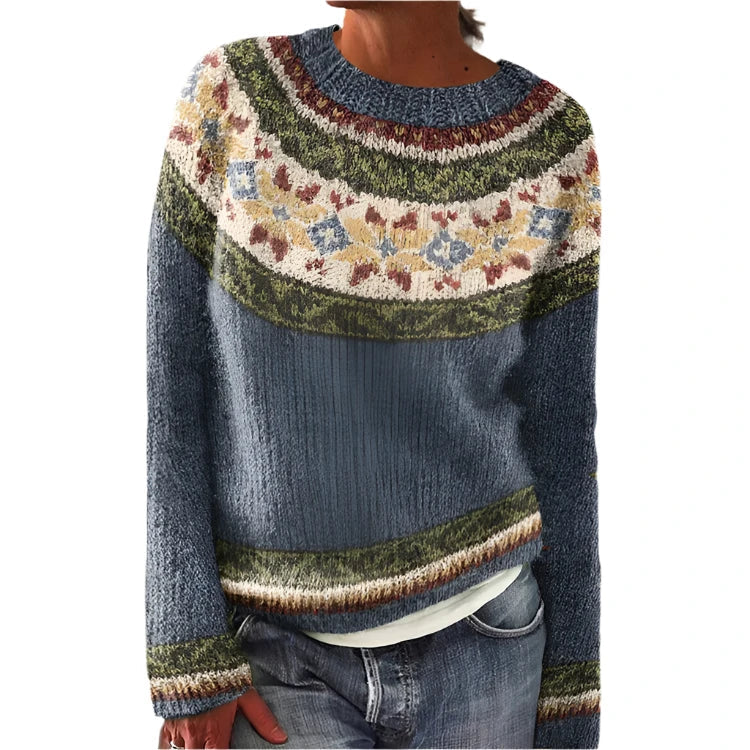 Damen Norweger Strickpullover | Gemustert