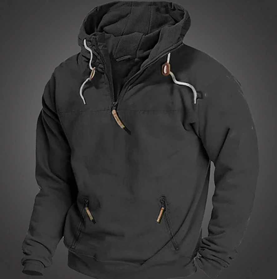 Herren Hoodie mit halbem Reißverschluss | Winter