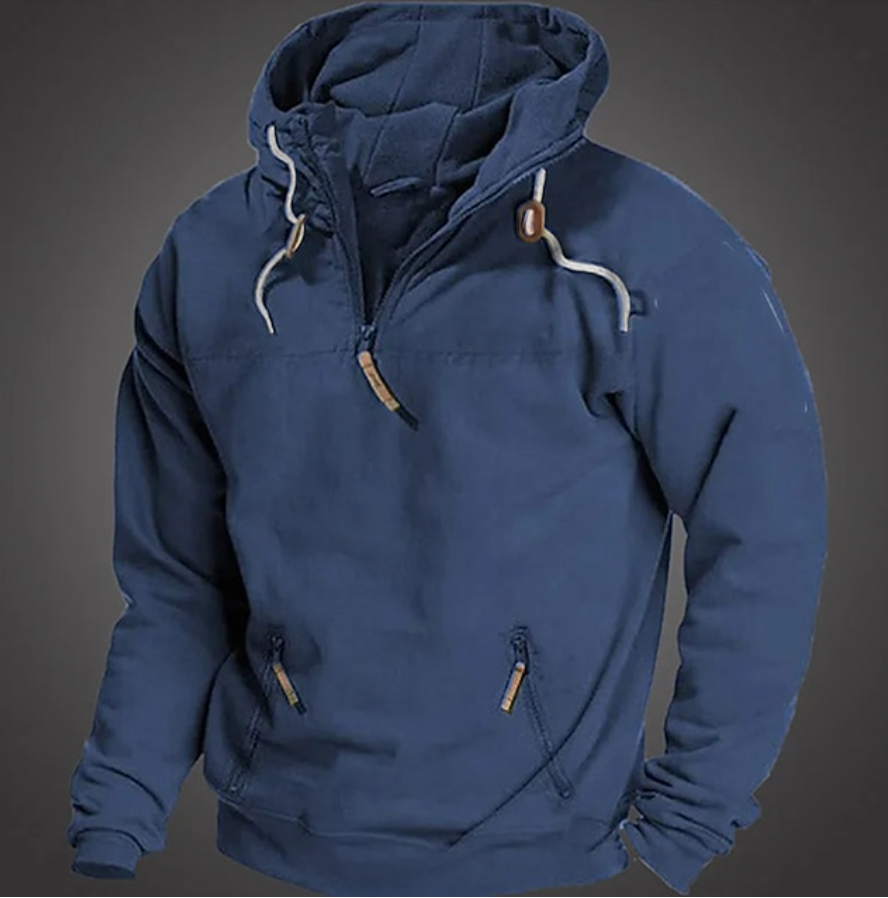 Herren Hoodie mit halbem Reißverschluss | Winter