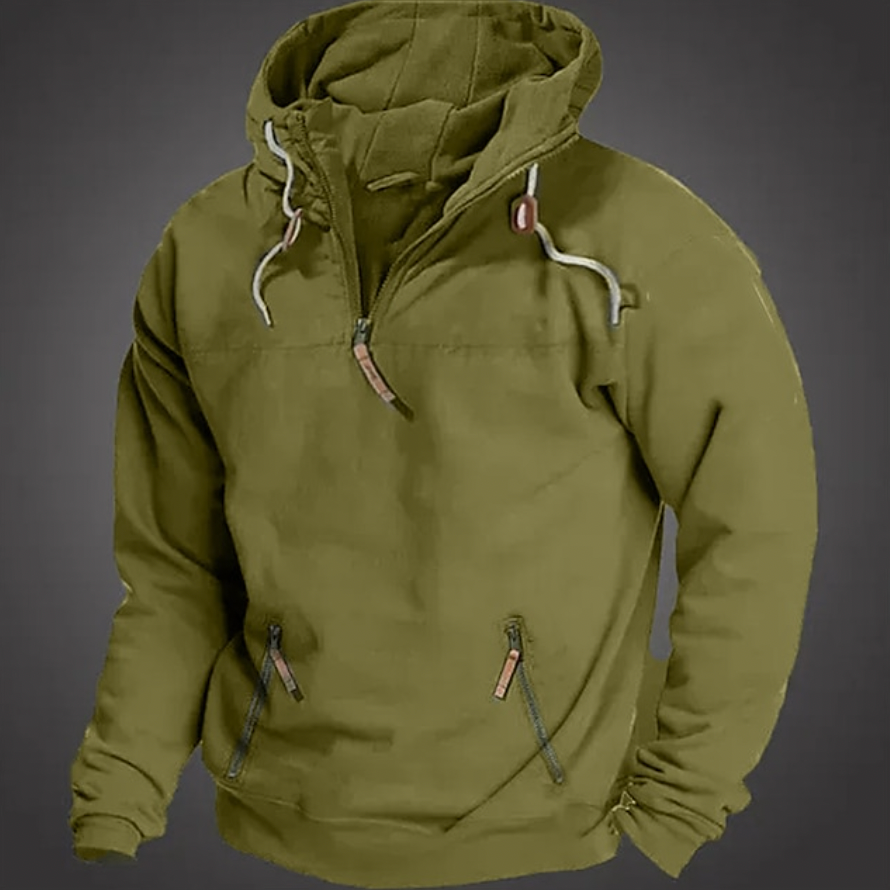 Herren Hoodie mit halbem Reißverschluss | Winter