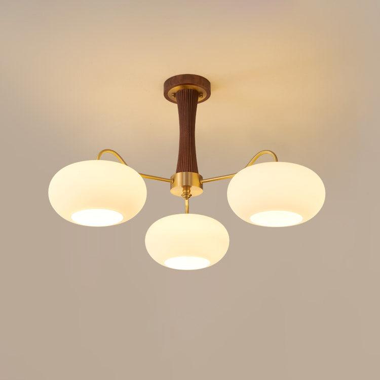 Deckenlampe | Messing-Holzoptik Kronleuchter