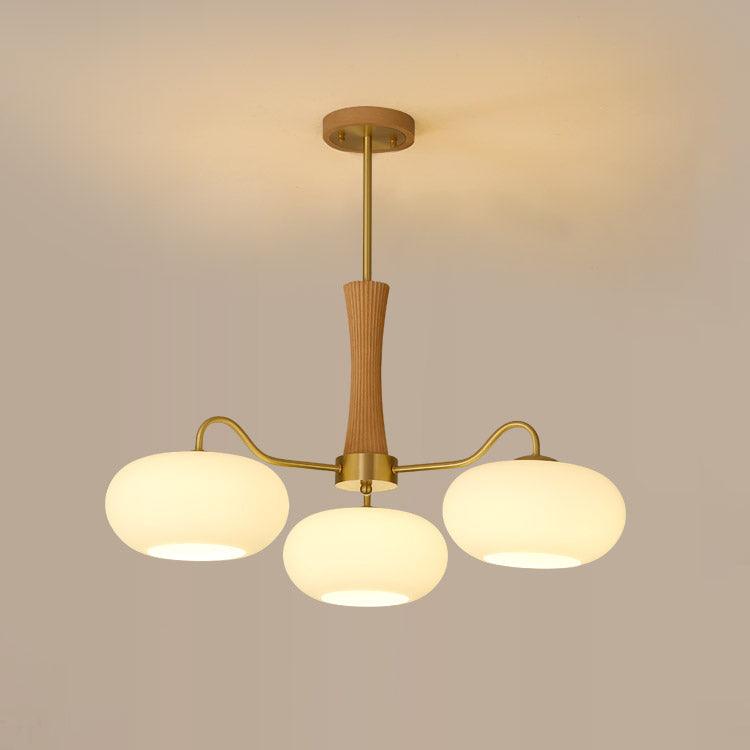 Deckenlampe | Messing-Holzoptik Kronleuchter