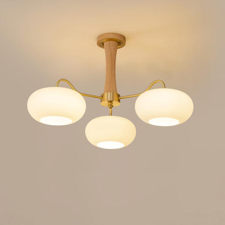 Deckenlampe | Messing-Holzoptik Kronleuchter