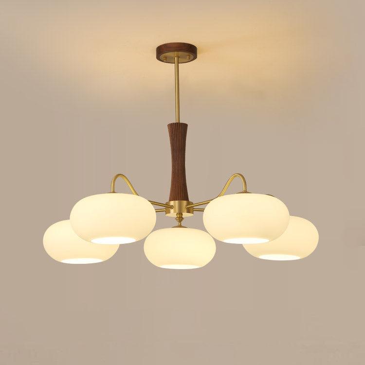 Deckenlampe | Messing-Holzoptik Kronleuchter
