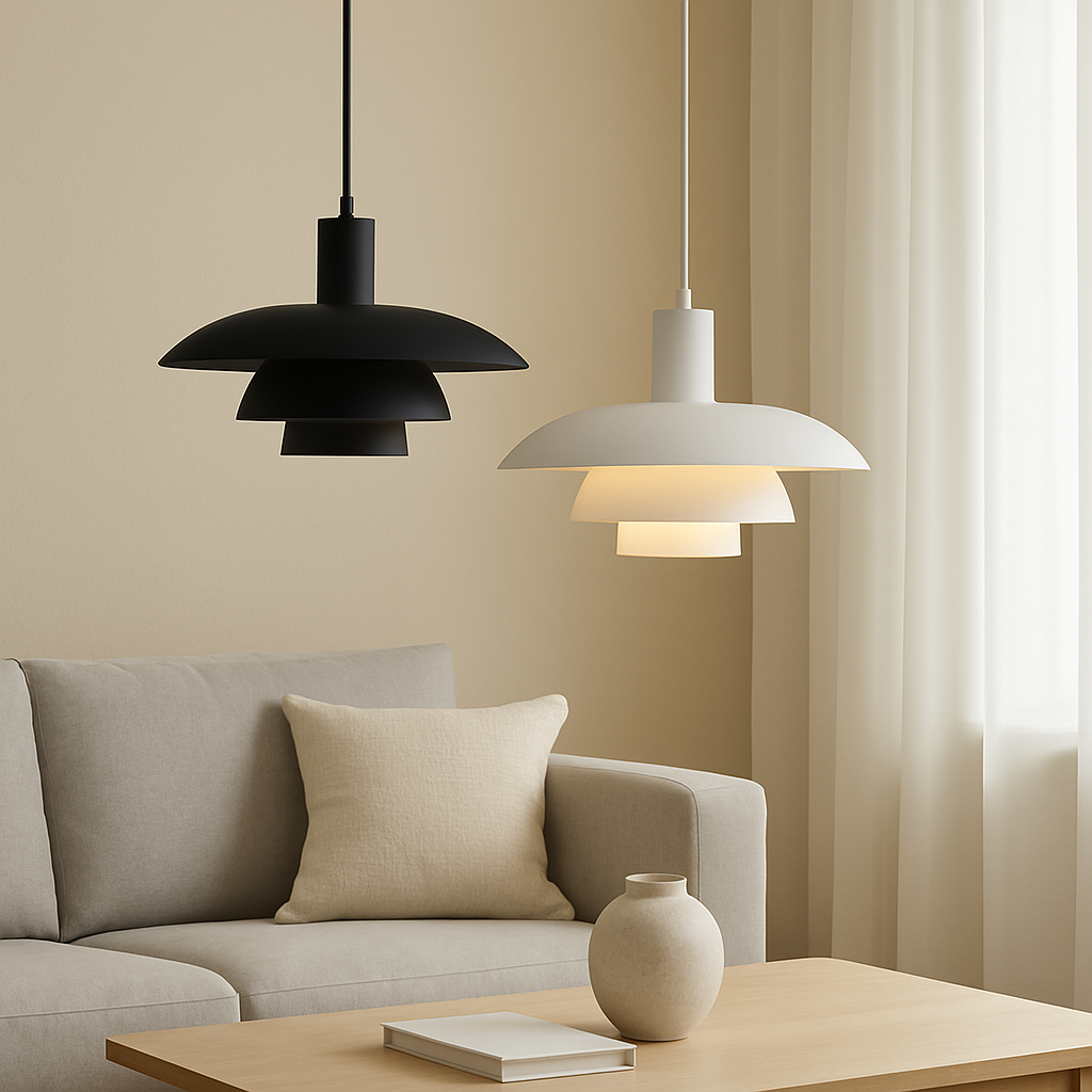 Deckenlampe mit rundem Schirm