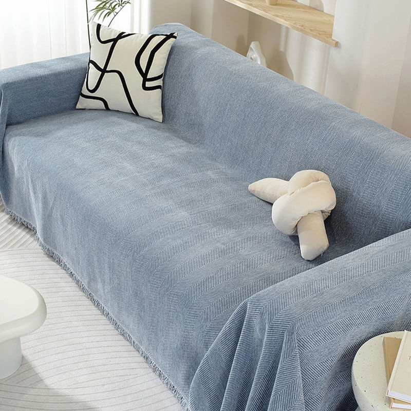 Sofaüberwurf mit Quasten | Gemütliches Design