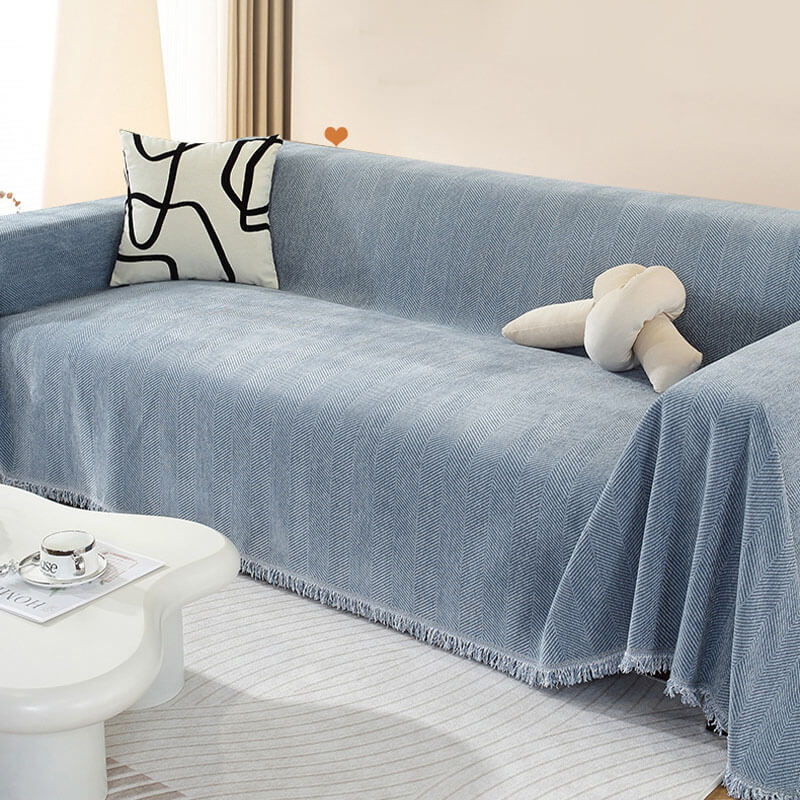 Sofaüberwurf mit Quasten | Gemütliches Design