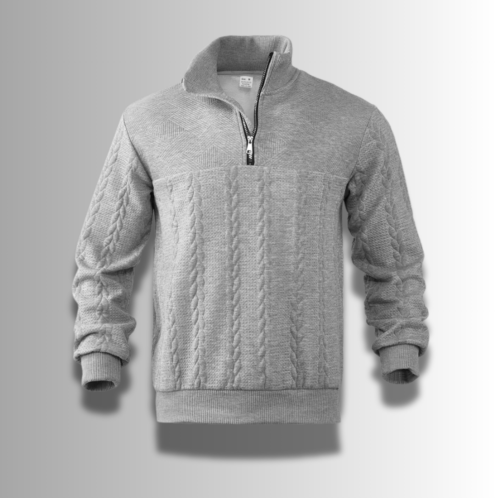 Herren Strickpullover mit Reißverschluss | Stehkragen