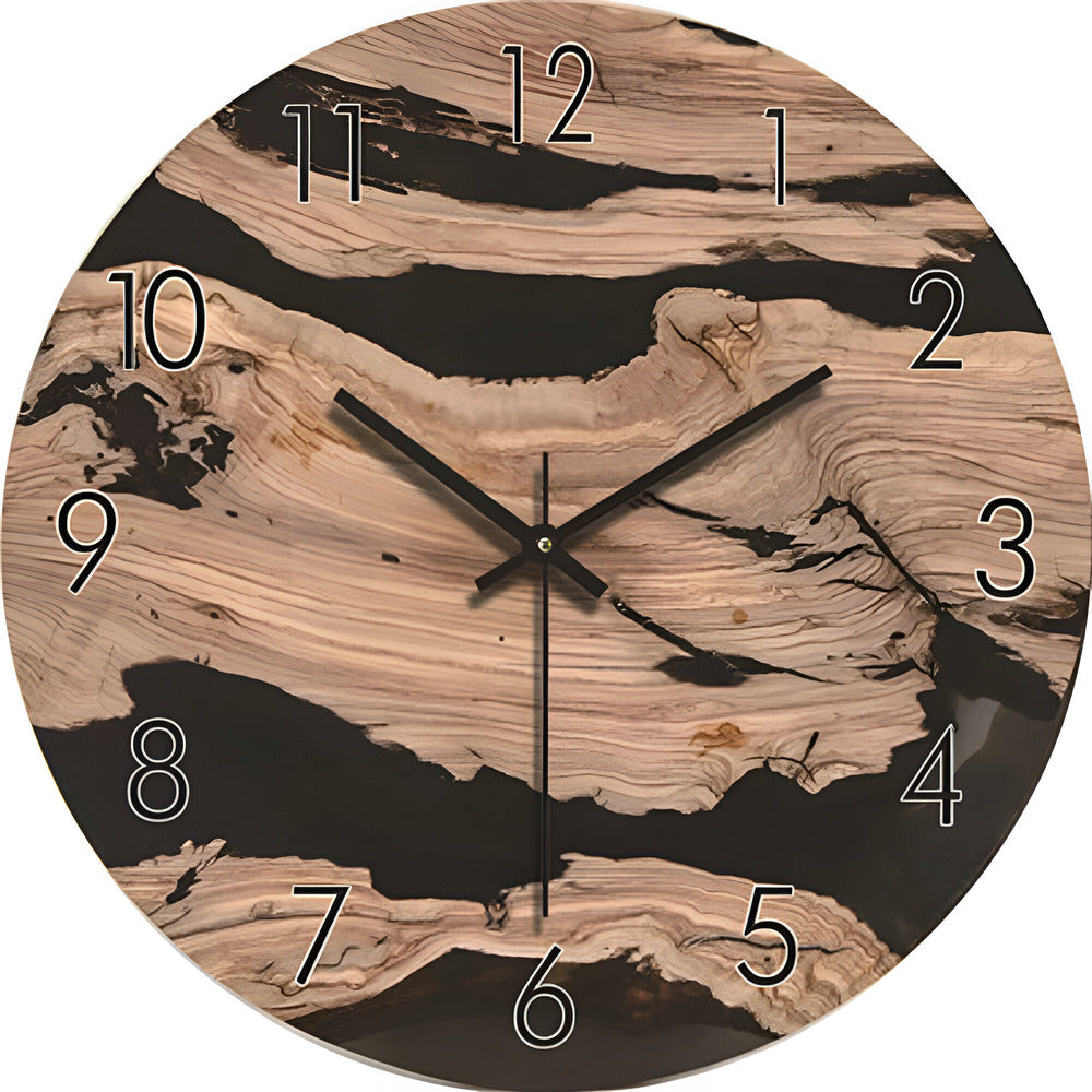 Runde Holzoptikwanduhr