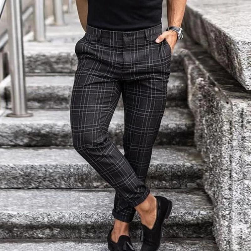 Herren Karierte Pencil Hose | Slim Fit