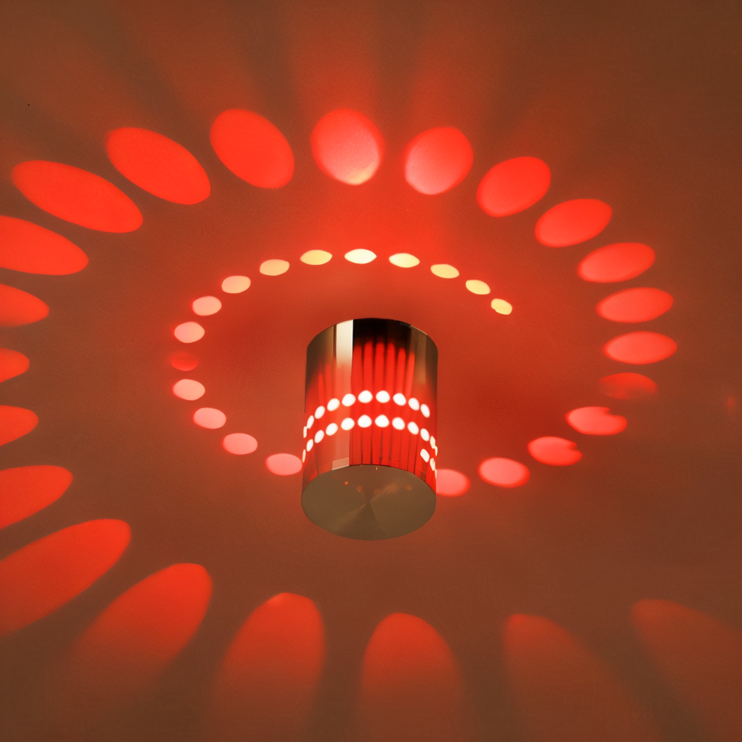 Spiralförmige Wandleuchte in Zylinderform